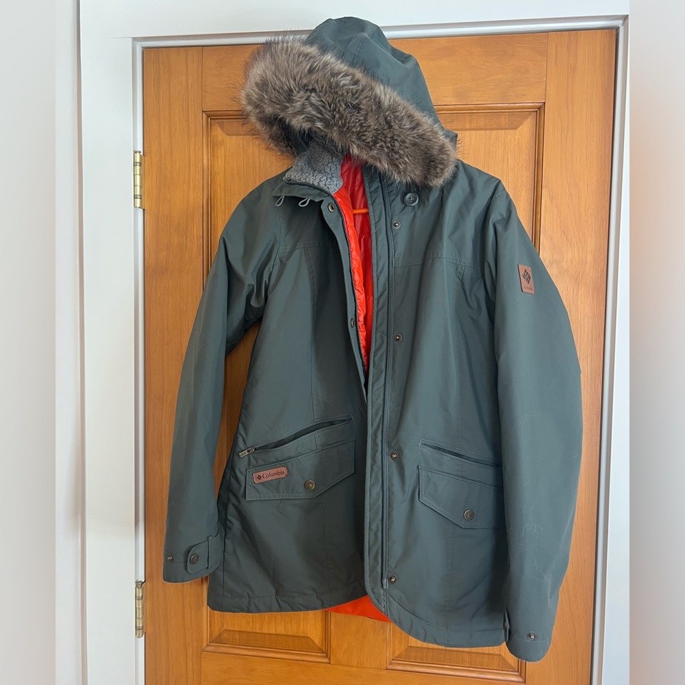 Columbia Women’s Green Fur Hooded Jacket